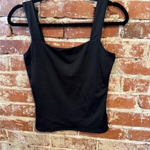 Women's Black Square-Neck Tank with Wide Straps